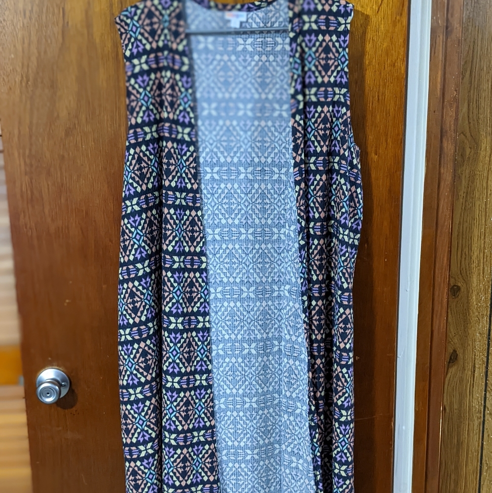 LULAROE JOY LONG SLIT VEST (sz XL)